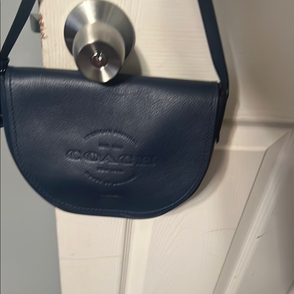 Coach Blue Leather Crossbody Bag with Minimalist Design